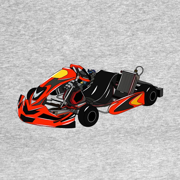 Kart racing cartoon illustration by Miss Cartoon